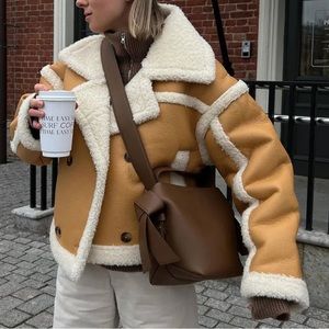 Chic Leather Patchwork Cropped Jacket